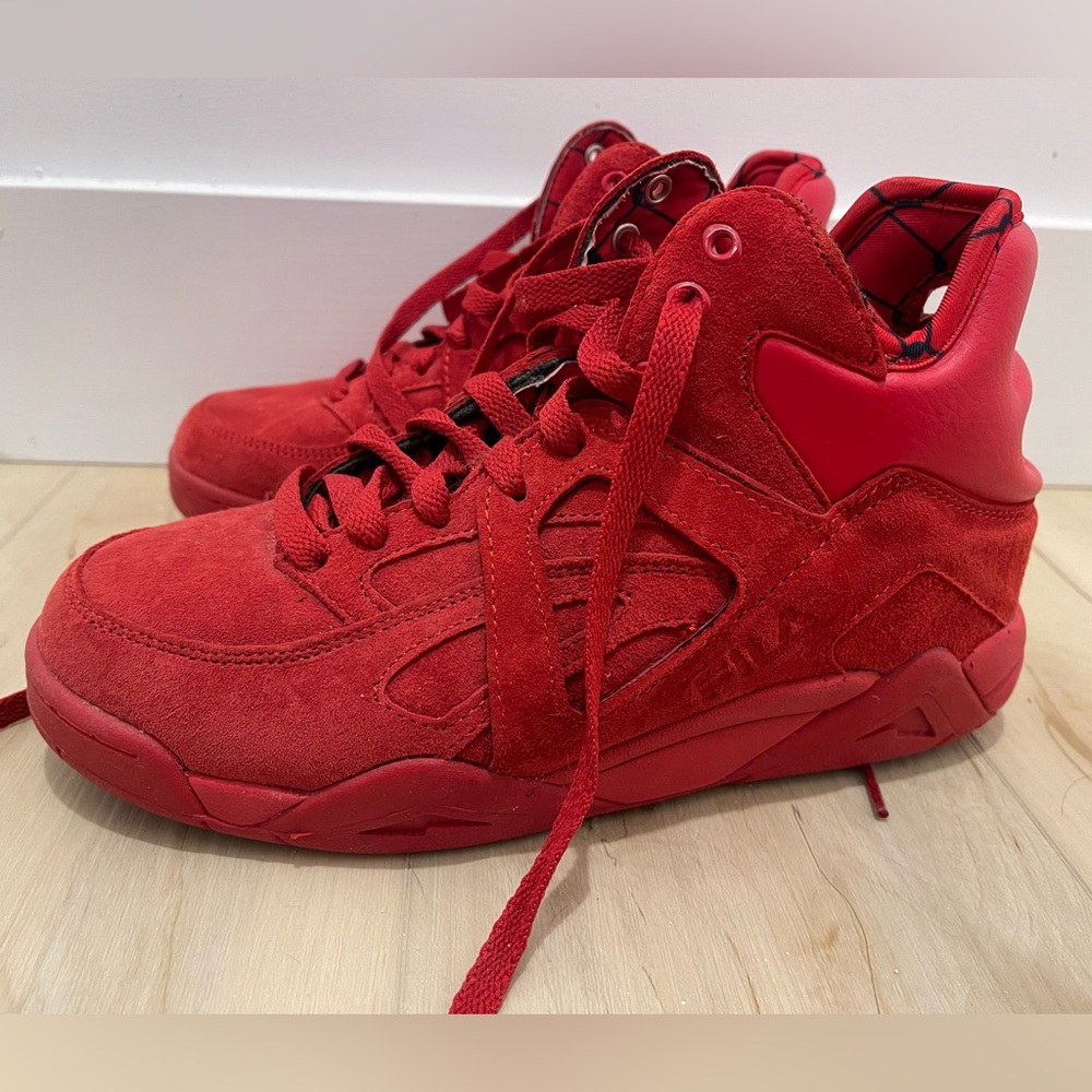 Fila The Cage Vibrant Red Suede Sneakers